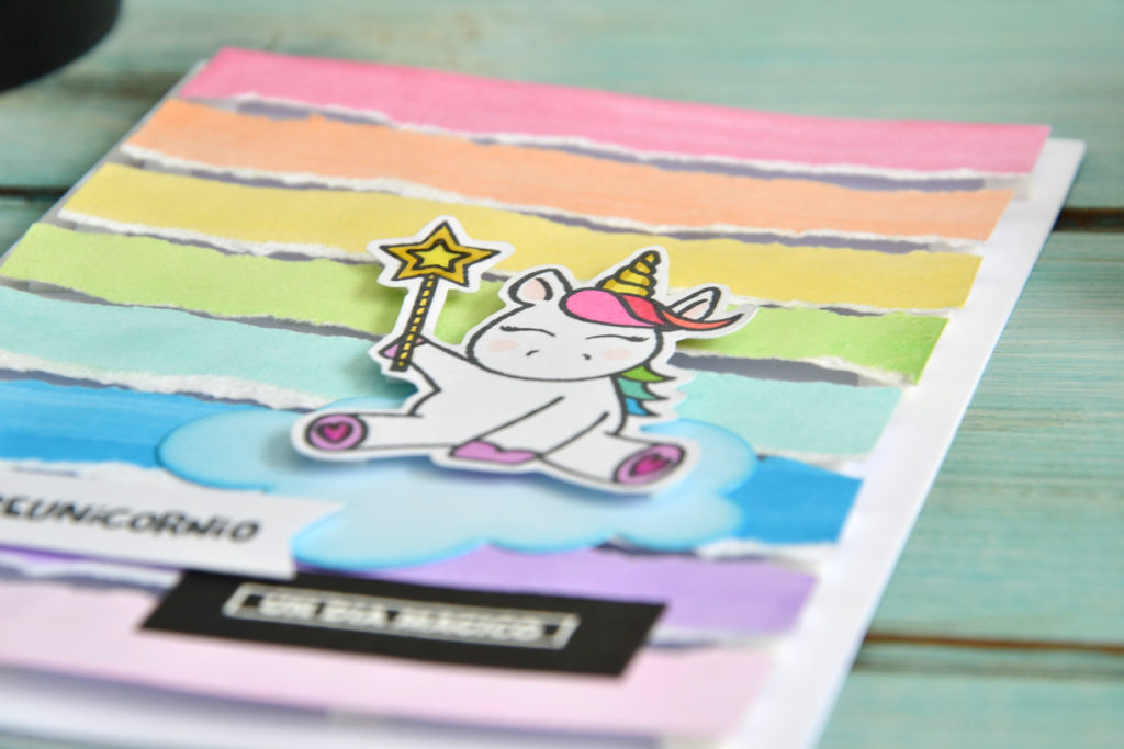 Tarjeta unicornio, detalle unicornio