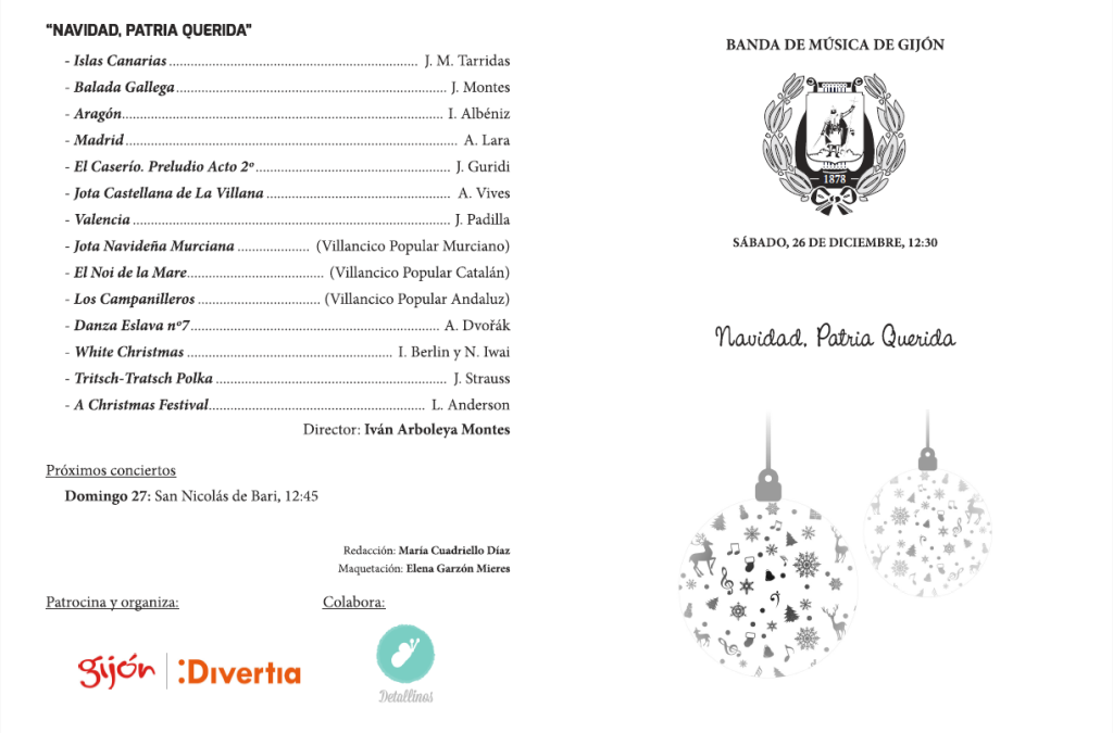 Programas conciertos ‘Navidad Patria Querida’